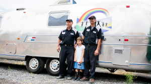 Mark and Ralph with Miette and her Airstream (RV Specialty and Supplies in West Richland).